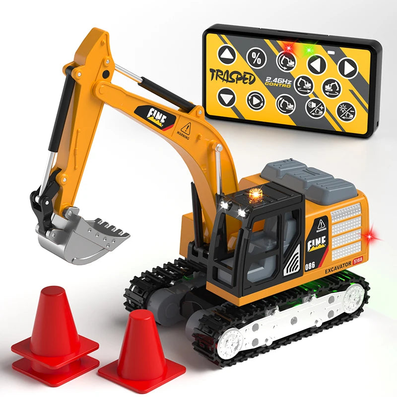 2026New Full-Scale Mini Excavator Tipper Truck 1:64 Remote Control Engineering Vehicle Mini Forklift Birthday Gift Toy RC Trucks