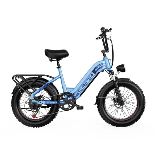 CyberVelo Adult Step Thru Commuter Electric Bike Long Range
