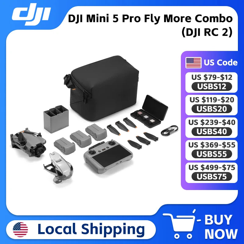 DJI Mini 5 Pro 4K Drone Featuring High Resolution Gimbal Camera