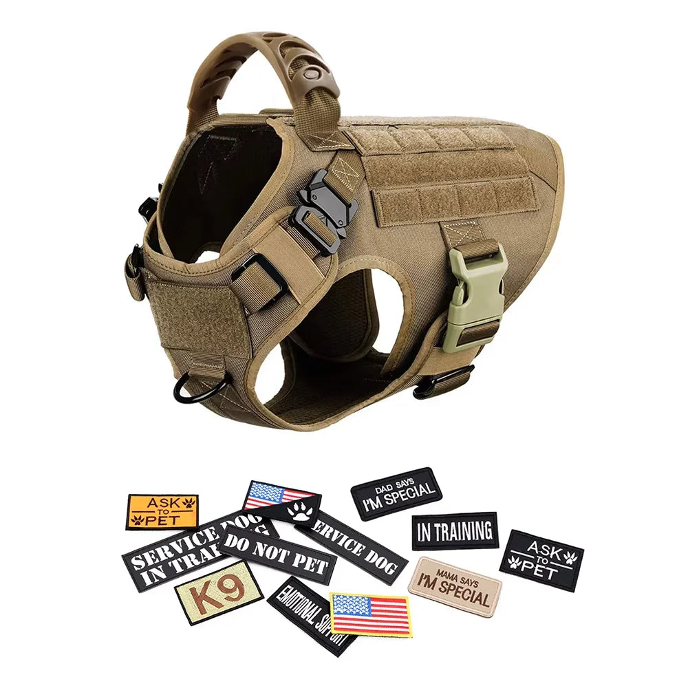 PetraVel Tactical Dog Harness Vest Set With Training Accessories