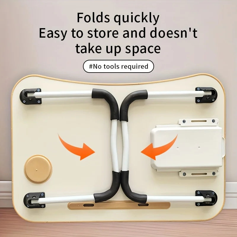 Portable Laptop Bed Desk With Foldable Design And Cup Holder