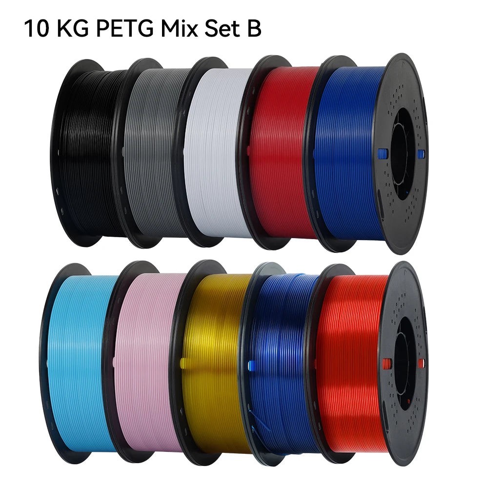 KINGROON 10KG PLA Filament PETG 3D Filament 1.75mm For 3D Printer Filament 10 Rolls/Set Mixed Colors and Materials FDM Printing Fast Ship