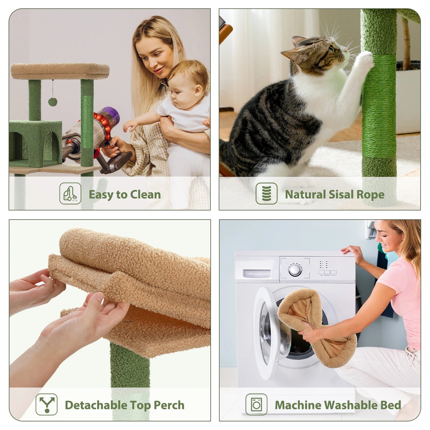 PAWZ Road Cactus Cat Tree Tower with Large Indoor Hammock