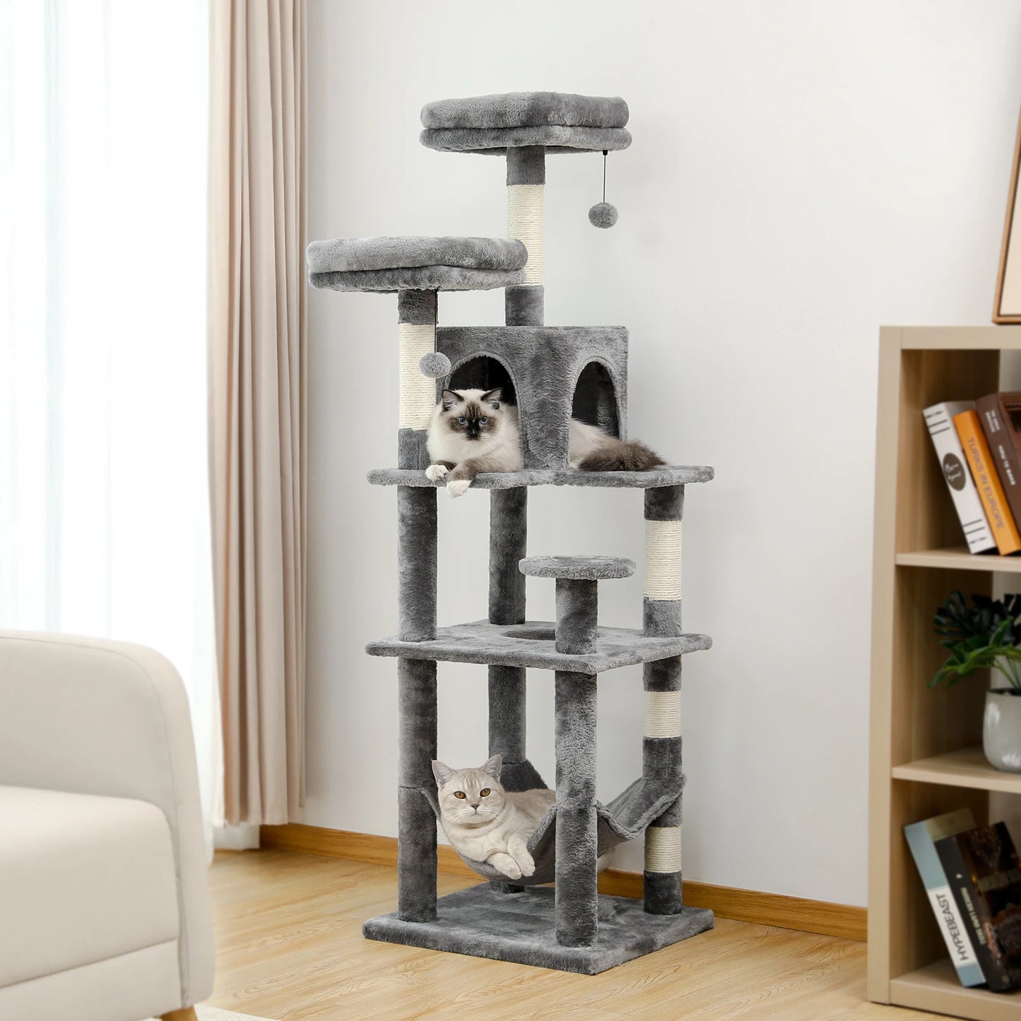 PEQULTICN Multi Level Cat Tree With Scratching Posts
