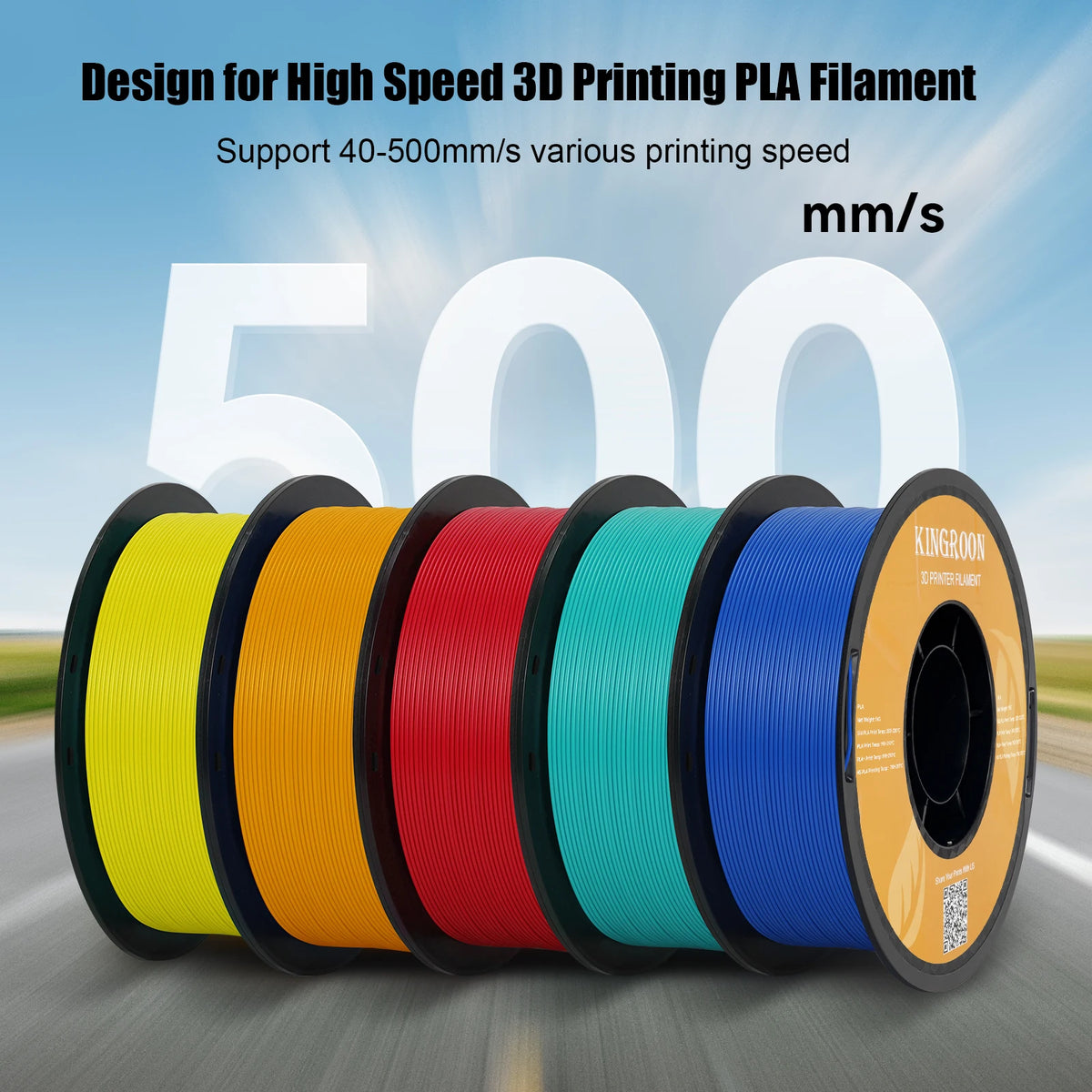 KINGROON HS-PLA Filament 1.75mm High Speed PLA 3d Printer Filament For Bambu All FDM 3D Printer 3D Printing Materials 5/10KG