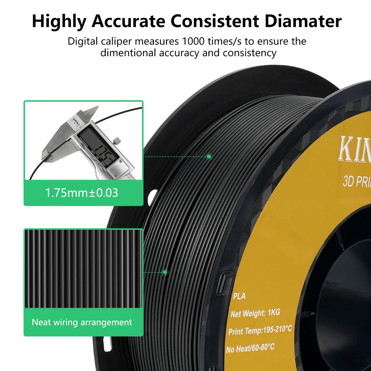 KINGROON 10KG PLA Filament PETG 3D Filament 1.75mm For 3D Printer Filament 10 Rolls/Set Mixed Colors and Materials FDM Printing Fast Ship