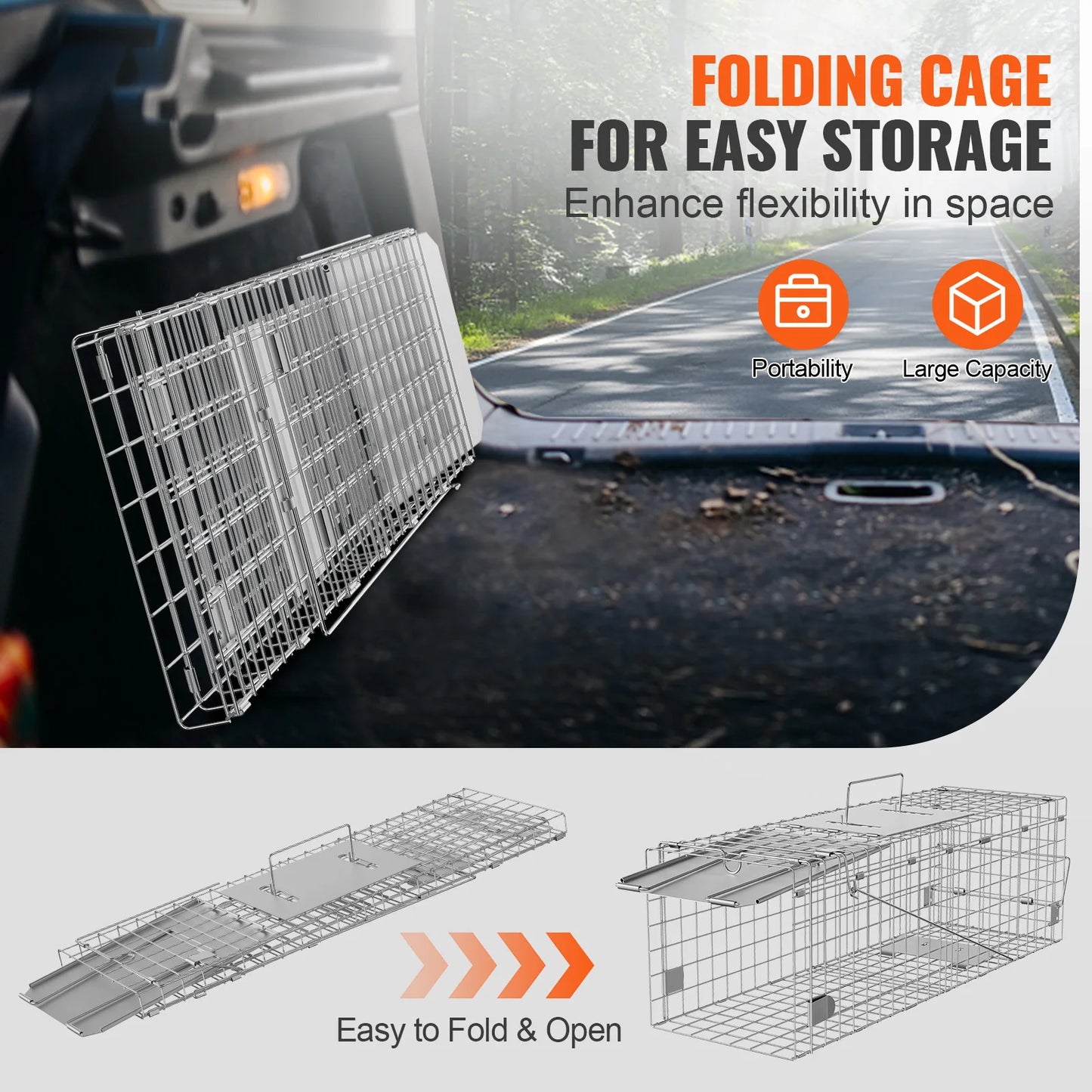 SucceBuy Live Animal Cage Trap Folding With Handle