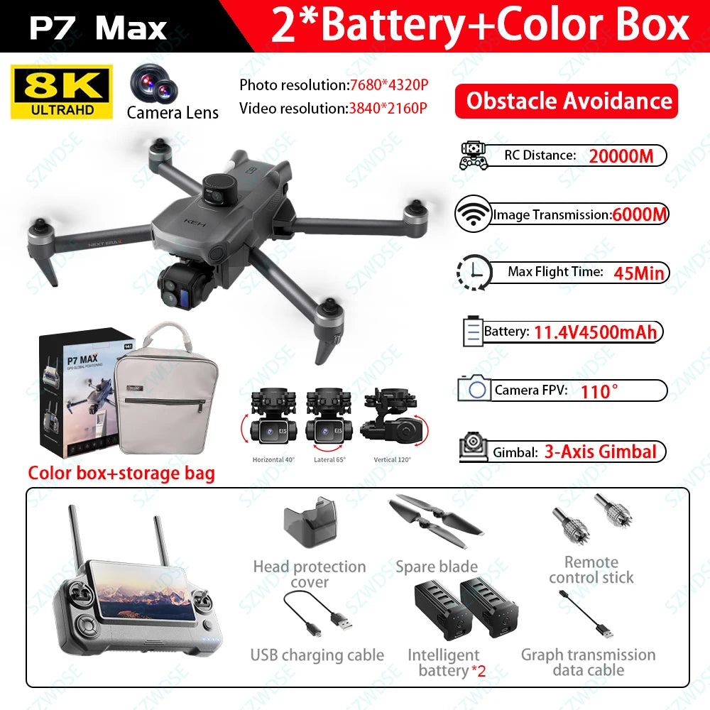 P7 Max GPS Drone With 8K Camera And Brushless Motor