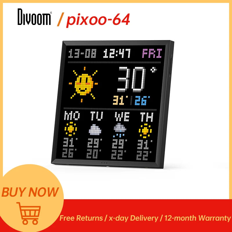 Divoom Pixoo 64 WiFi Pixel Art Display Digital Frame