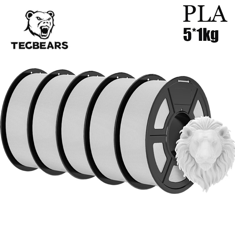TECBEARS 3D Filament PLA/PETG/High Speed matte petg /abs/silk/HSMPLA/PLA Plus/pla 5kg 1.75mm 3D Printer Filament for 3D Printer