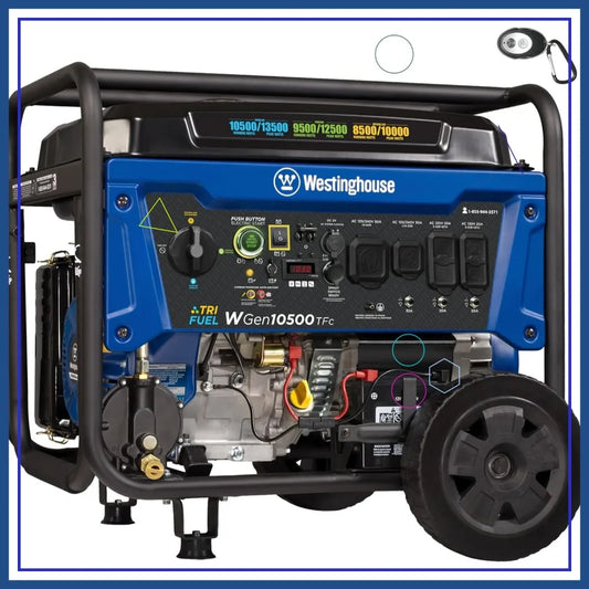 13500W Tri-Fuel Portable Generator, Remote Start, Transfer Switch Ready, Gas/Propane/Natural Gas Powered