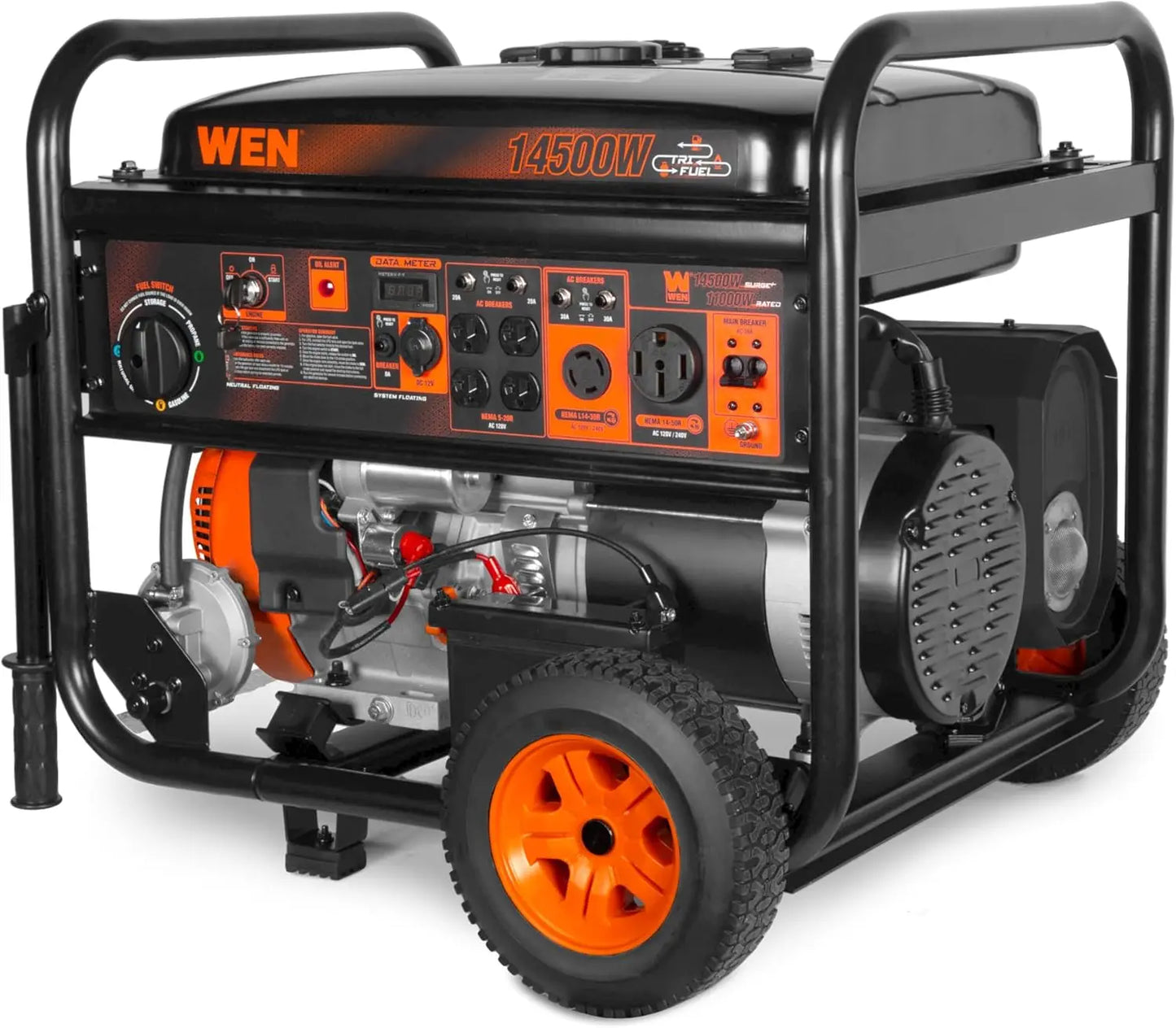 14,500-Watt 120V/240V Tri-Fuel Generator for Gas, Propane, & Natural Gas, Transfer-Switch Ready with Electric Start