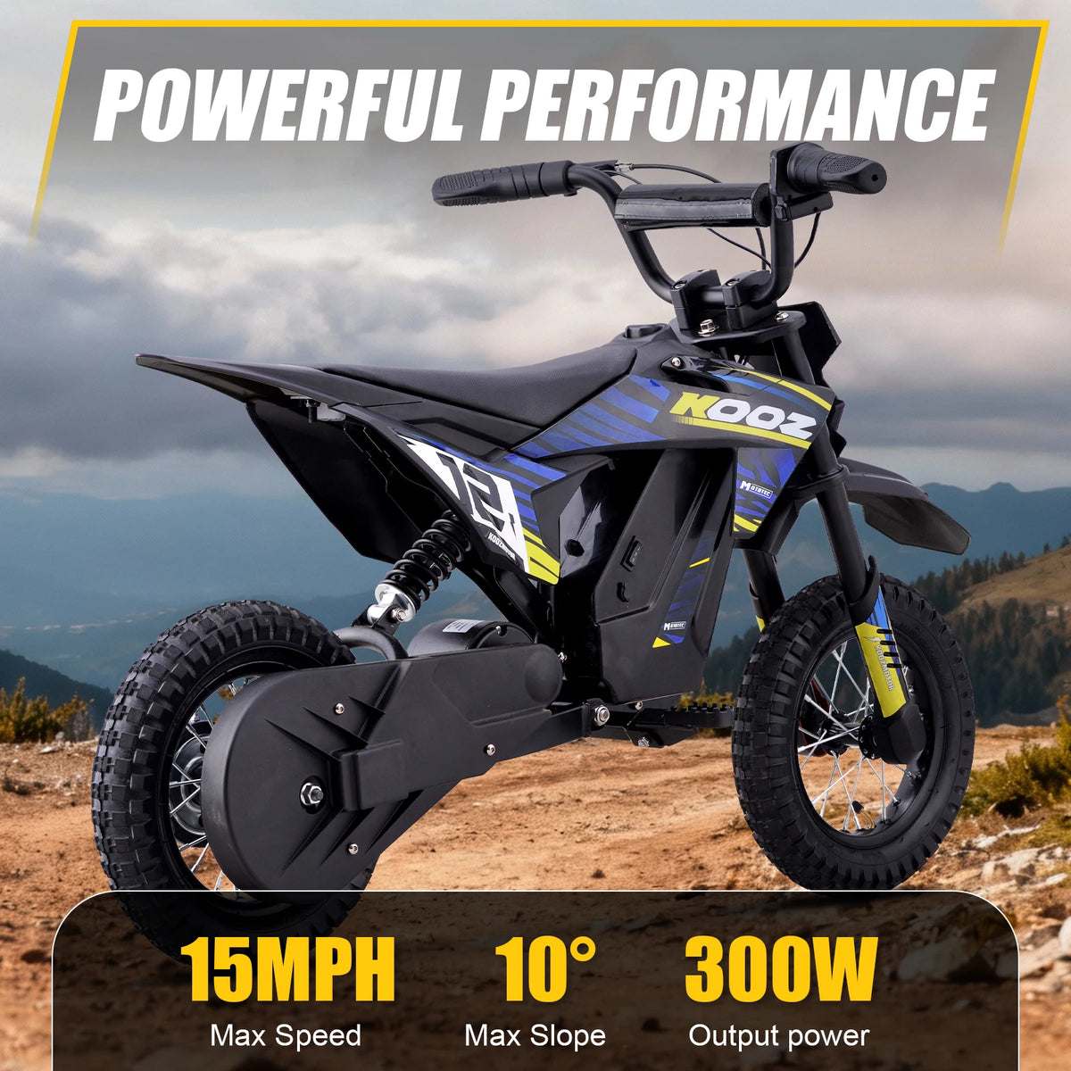 KOOZ Electric Dirt Bike For Kids Featuring Reliable Outdoor Performance