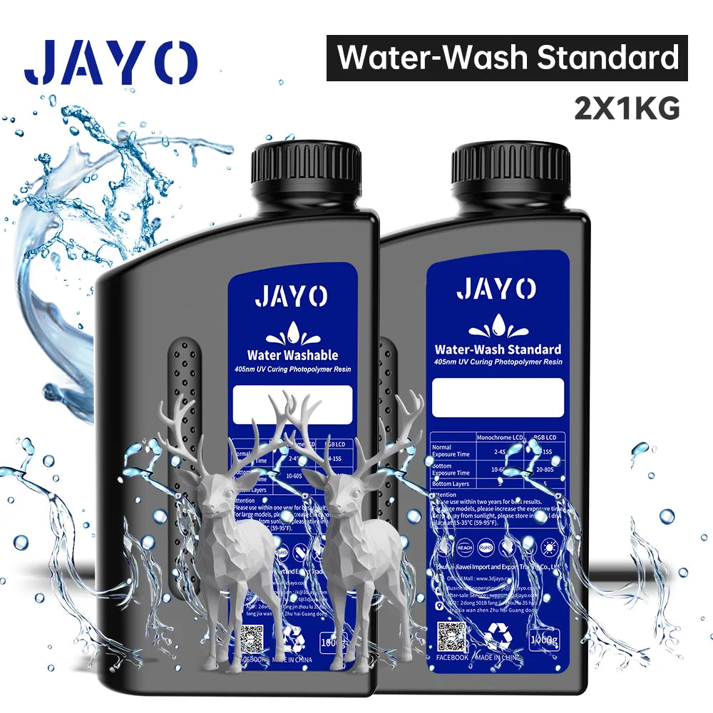 JAYO Standard /ABS-Like/ Water Wash 3D Printer UV Resin 405nm 2 Bottles For LCD 3D Printer Material For Printing Easy to Print