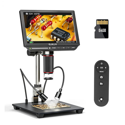 Elikliv EM4K 4K HDMI Digital Microscope For Electronics PCB Inspection