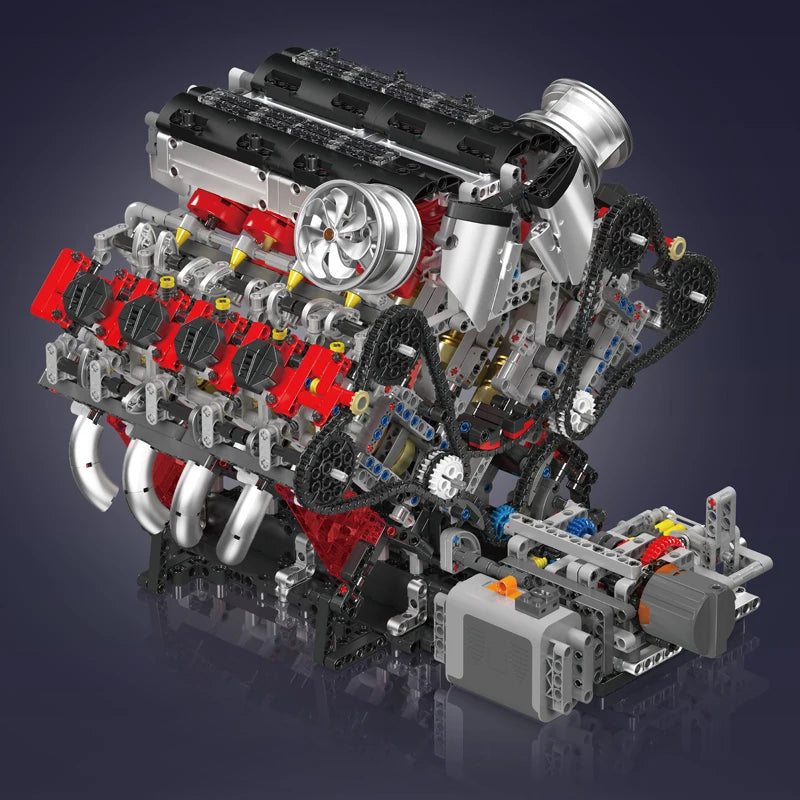 Mould King F488 Supercar V8 Engine Building Block Set