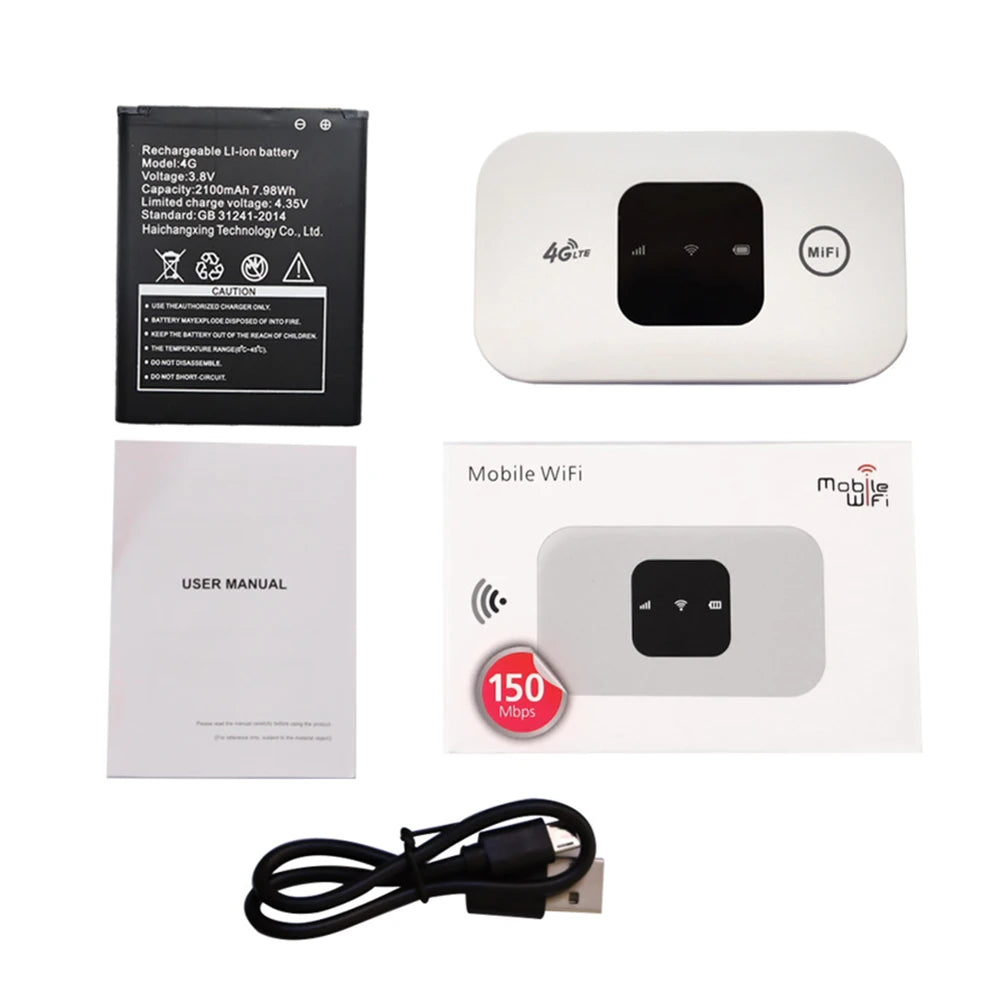 4G Pocket WiFi Router 150Mbps Mobile Hotspot SIM Slot