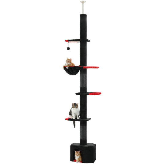 PEQULTICN Adjustable Cat Tree With Scratching Posts Hammock