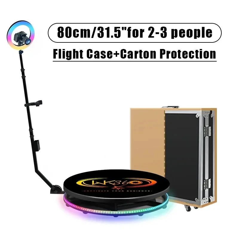 360 Photo Booth Machine with Flight Case & Battery Pack for Parties,360 Slow Motion Camera Booth with Deluxe Suit Custom