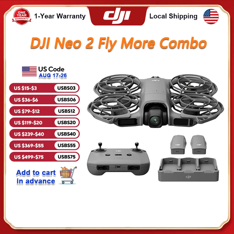 DJI Neo 2 Fly More Combo Drone Remote Controller Kit