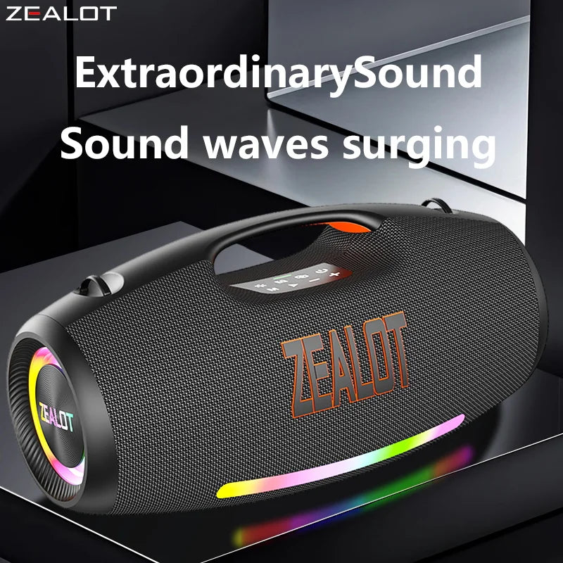 ZEALOT-S89 Portable Bluetooth Speaker 400W,Powerful Subwoofer, Outdoor Waterproof Speaker, Party Wireless Speaker, 20-Hour Playtime, LED Lights