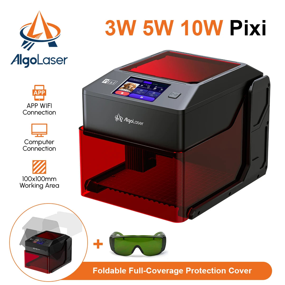 AlgoLaser PIXI Laser Engraver Portable 3 To 10W Power With 3.5 Inch Touch