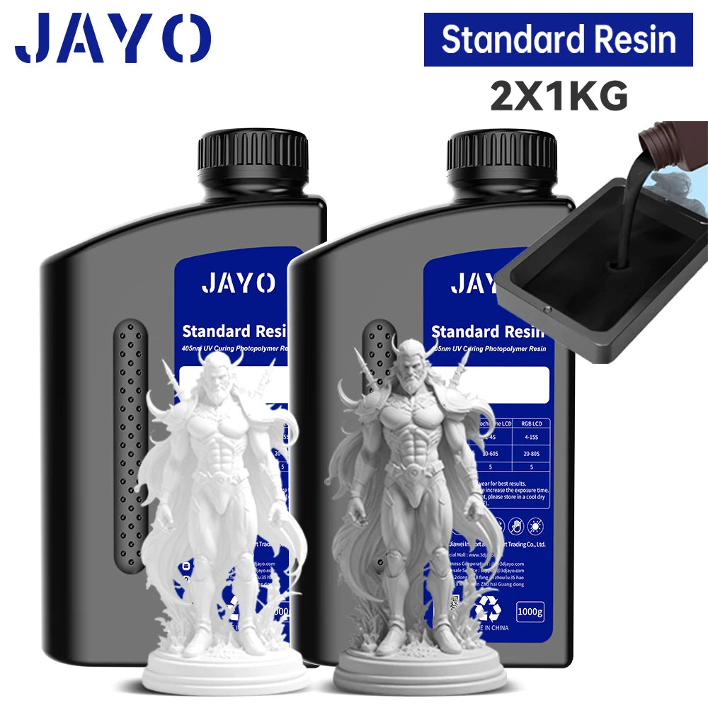 JAYO Standard /ABS-Like/ Water Wash 3D Printer UV Resin 405nm 2 Bottles For LCD 3D Printer Material For Printing Easy to Print
