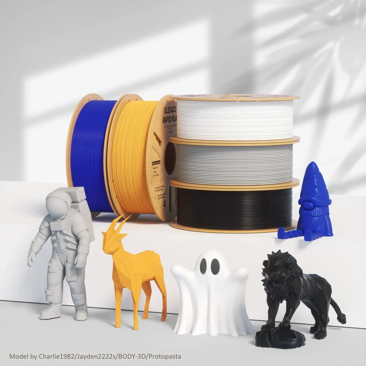 ELEGOO Rapid PLA Plus Filament 1.75mm, 3D Printer Filament for 30-600 MM/s High Speed Printing, 4 Pack 1kg Spool(2.2lbs)