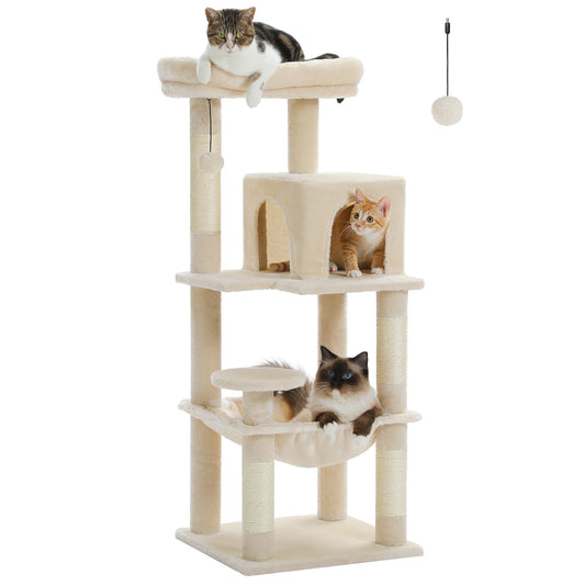PETEPELACN Cat Tree Indoor Five Level Cat Tower Metal Frame