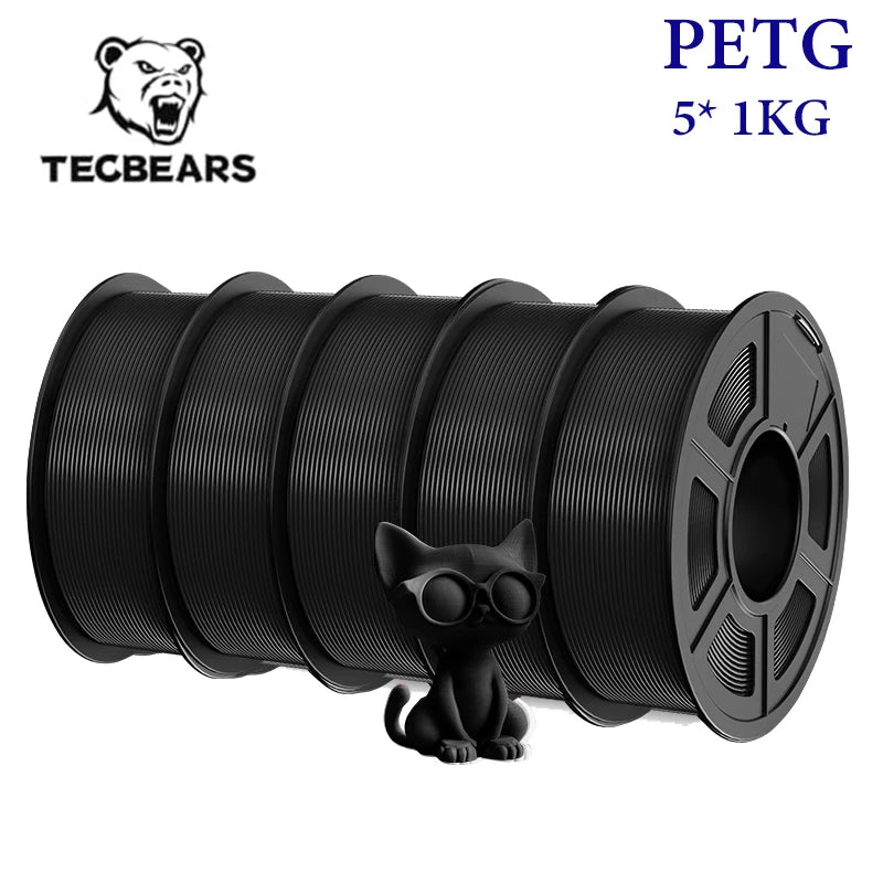 TECBEARS 3D Filament PLA/PETG/High Speed matte petg /abs/silk/HSMPLA/PLA Plus/pla 5kg 1.75mm 3D Printer Filament for 3D Printer