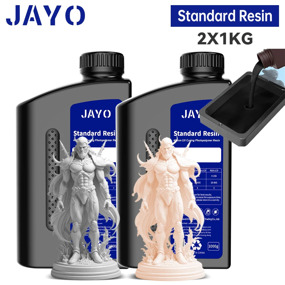 JAYO Standard /ABS-Like/ Water Wash 3D Printer UV Resin 405nm 2 Bottles For LCD 3D Printer Material For Printing Easy to Print