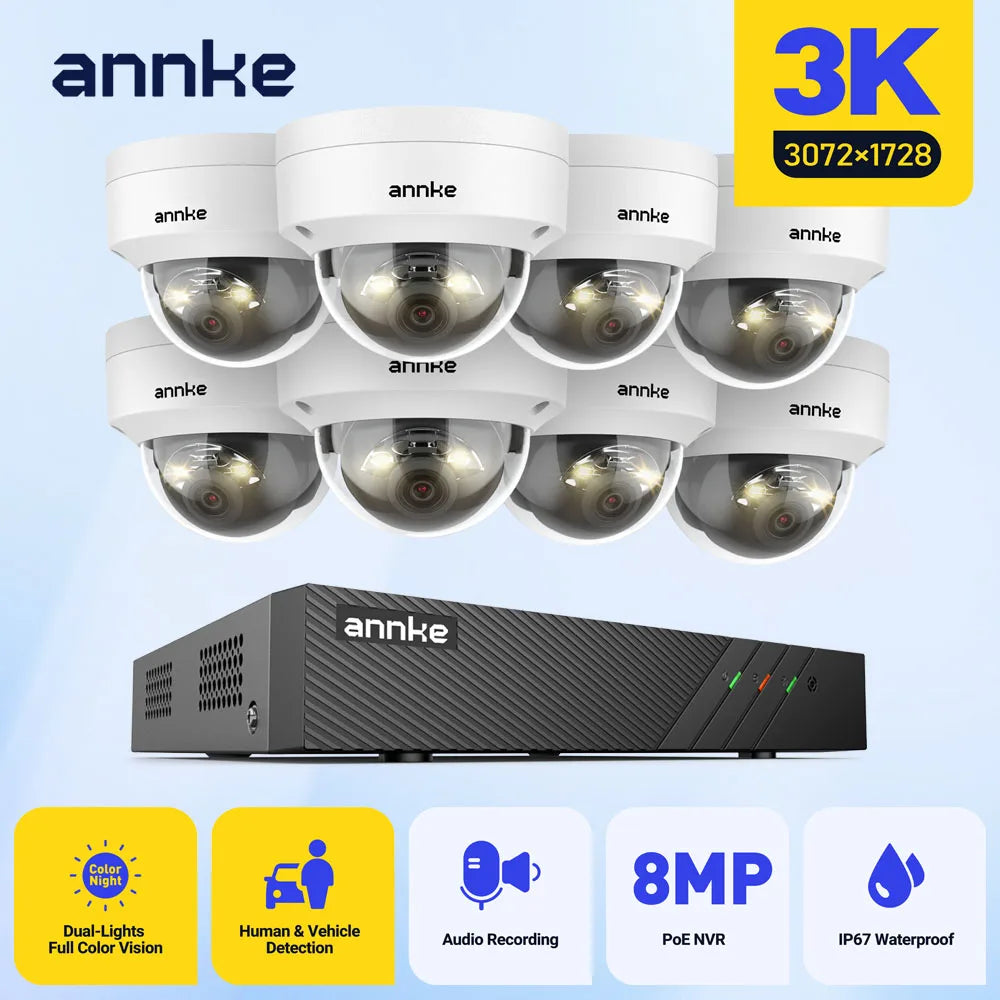 Annke 8CH 5MP POE Video Security System With NVR Recorder