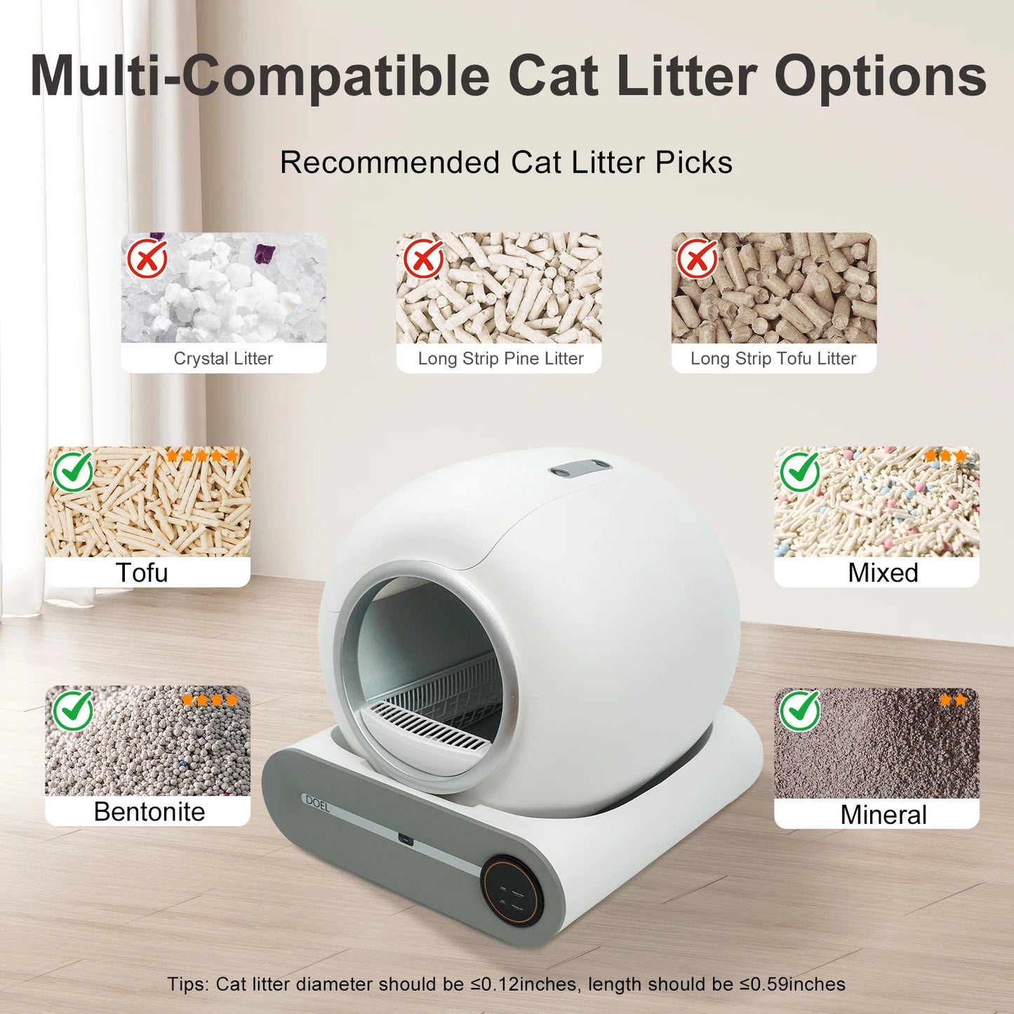 DOEL Self Cleaning Cat Litter Box With WiFi App Control