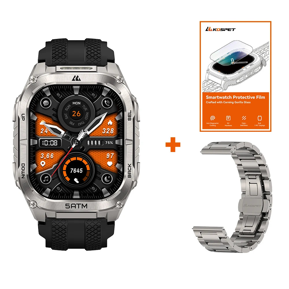 KOSPET Tank M4C Advanced GPS Smartwatch With Flashlight And Health