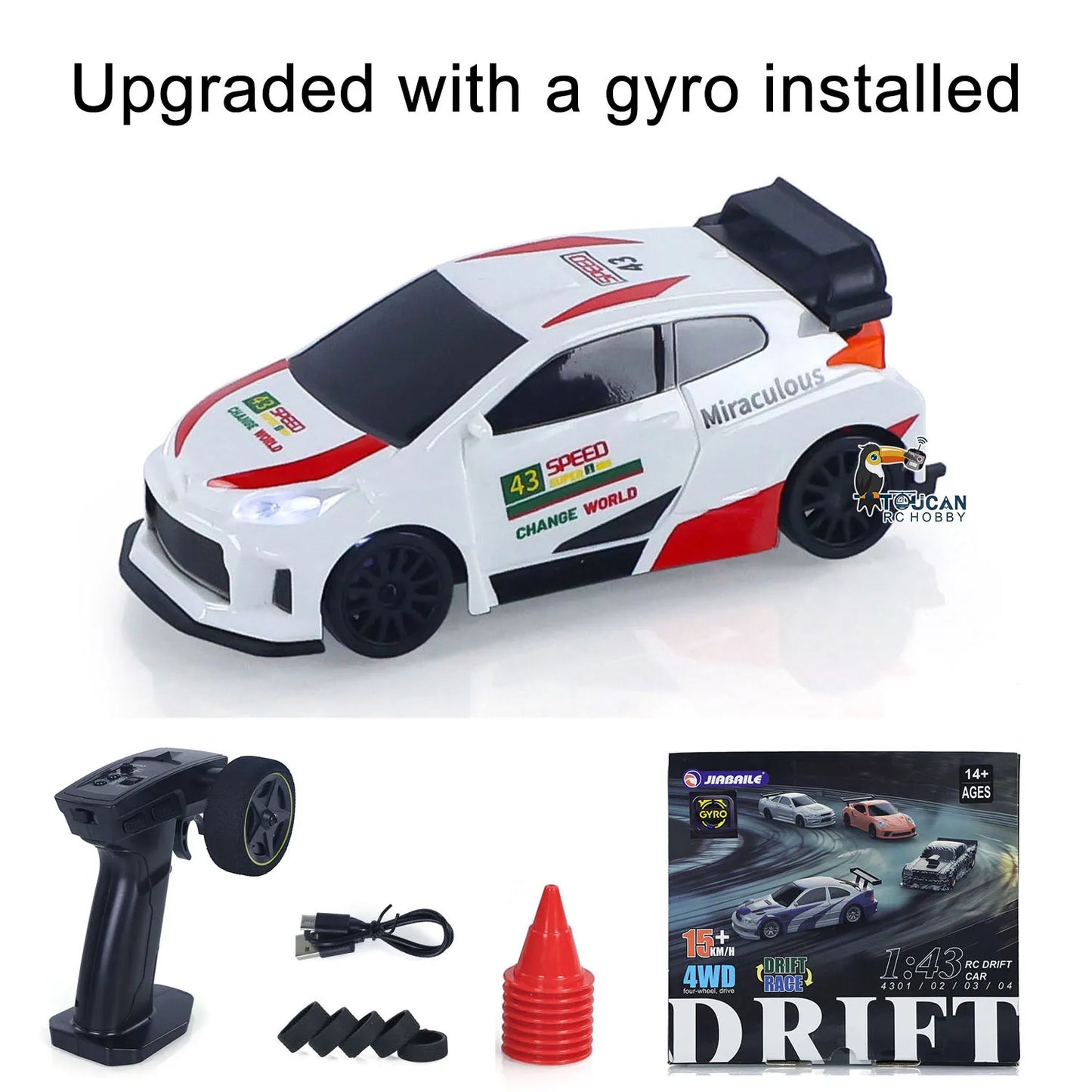US Stock RC Drift Car 1/43 RTR Race 4WD Gyro Four-wheel Drive Radio Control High Speed Model 2.4G Racing Drifting Cars Toy Model