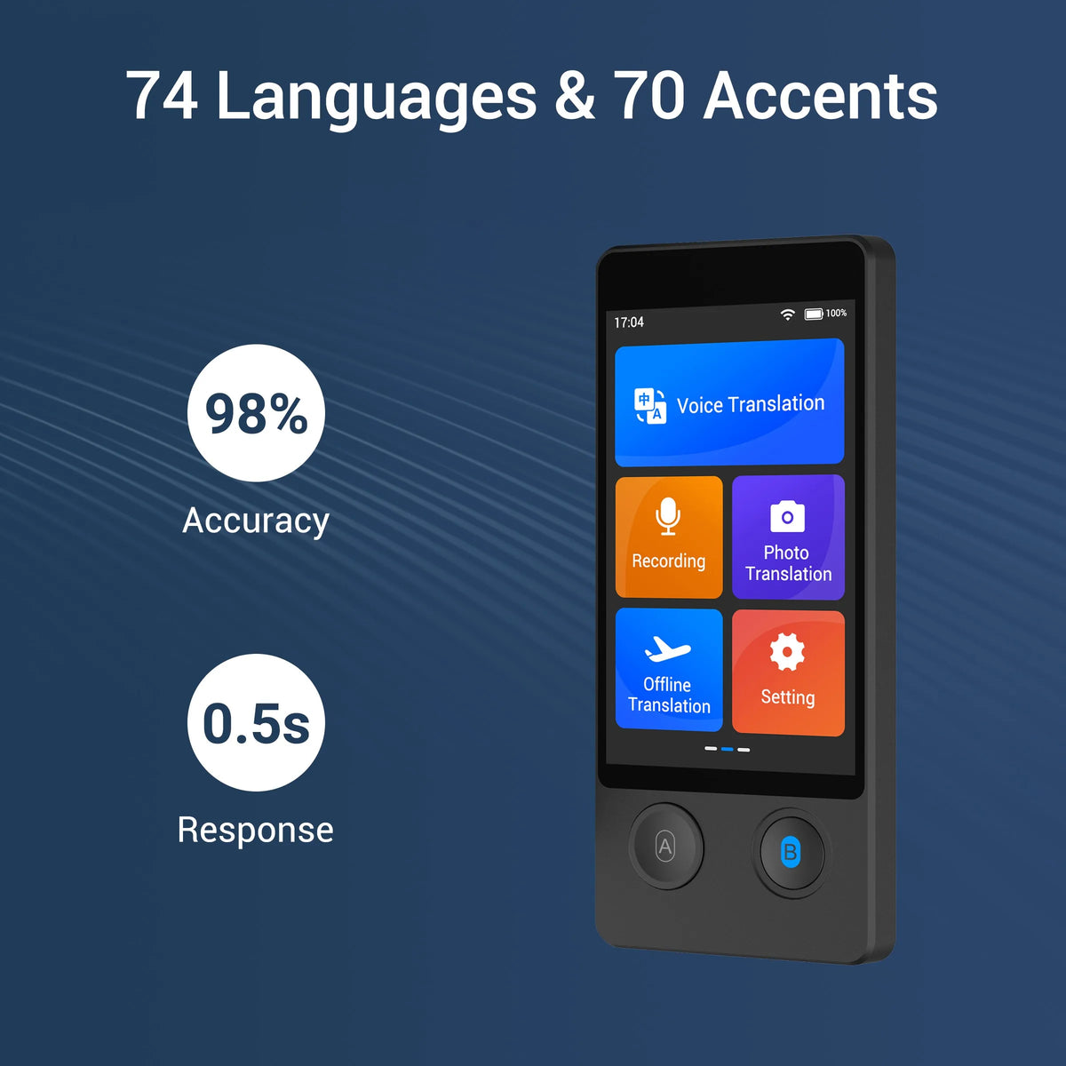 Wooask W12 Real Time Voice Translator With 144 Languages