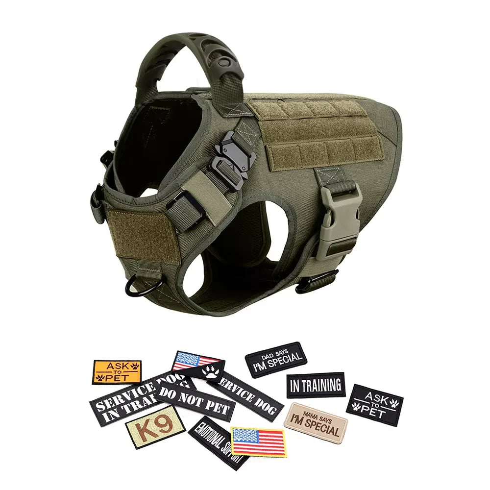 PetraVel Tactical Dog Harness Vest Set With Training Accessories