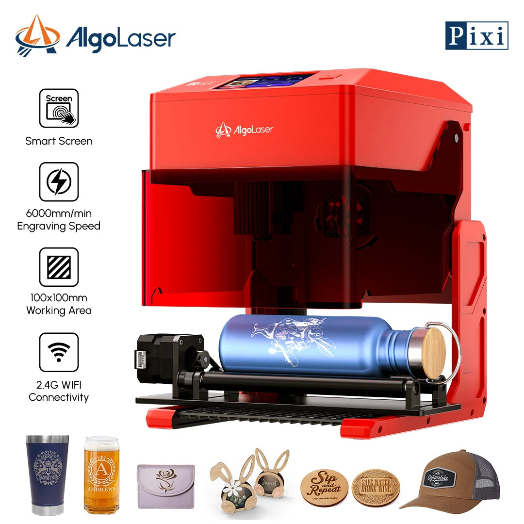 AlgoLaser PIXI Laser Engraver Portable 3 To 10W Power With 3.5 Inch Touch