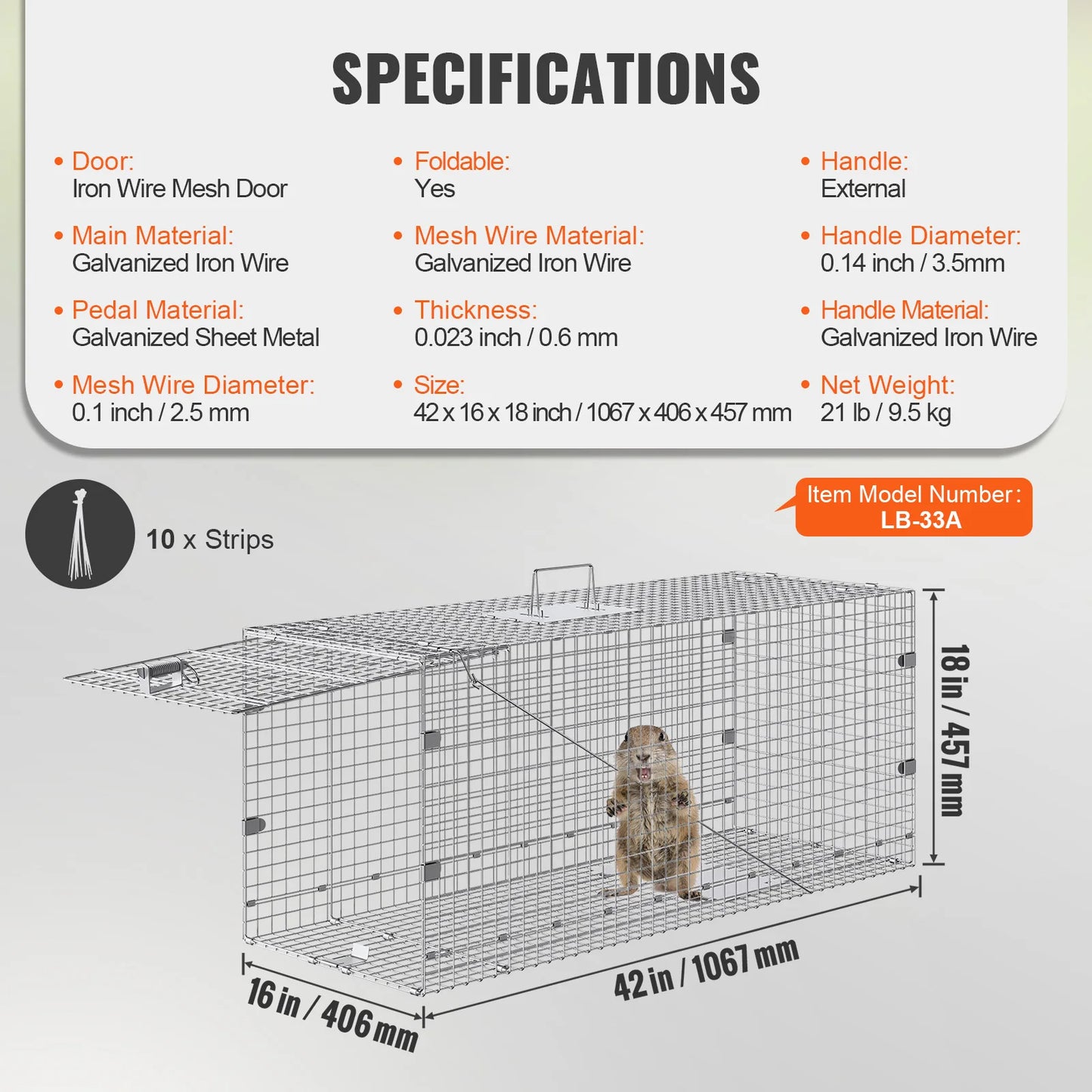 SucceBuy Live Animal Cage Trap Folding With Handle