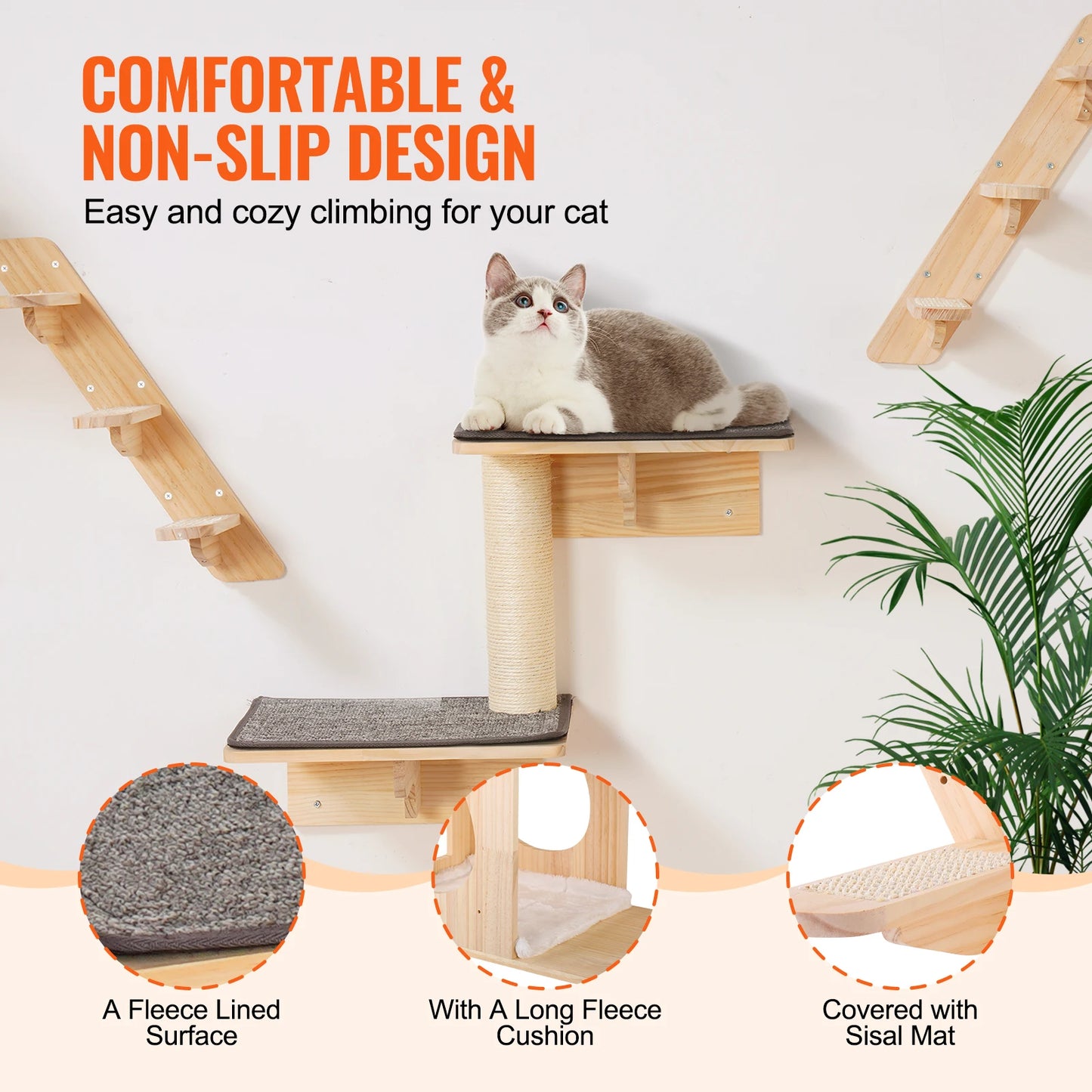 NONECN Wall Mounted Cat Shelves and Perches Cat Tree Kit