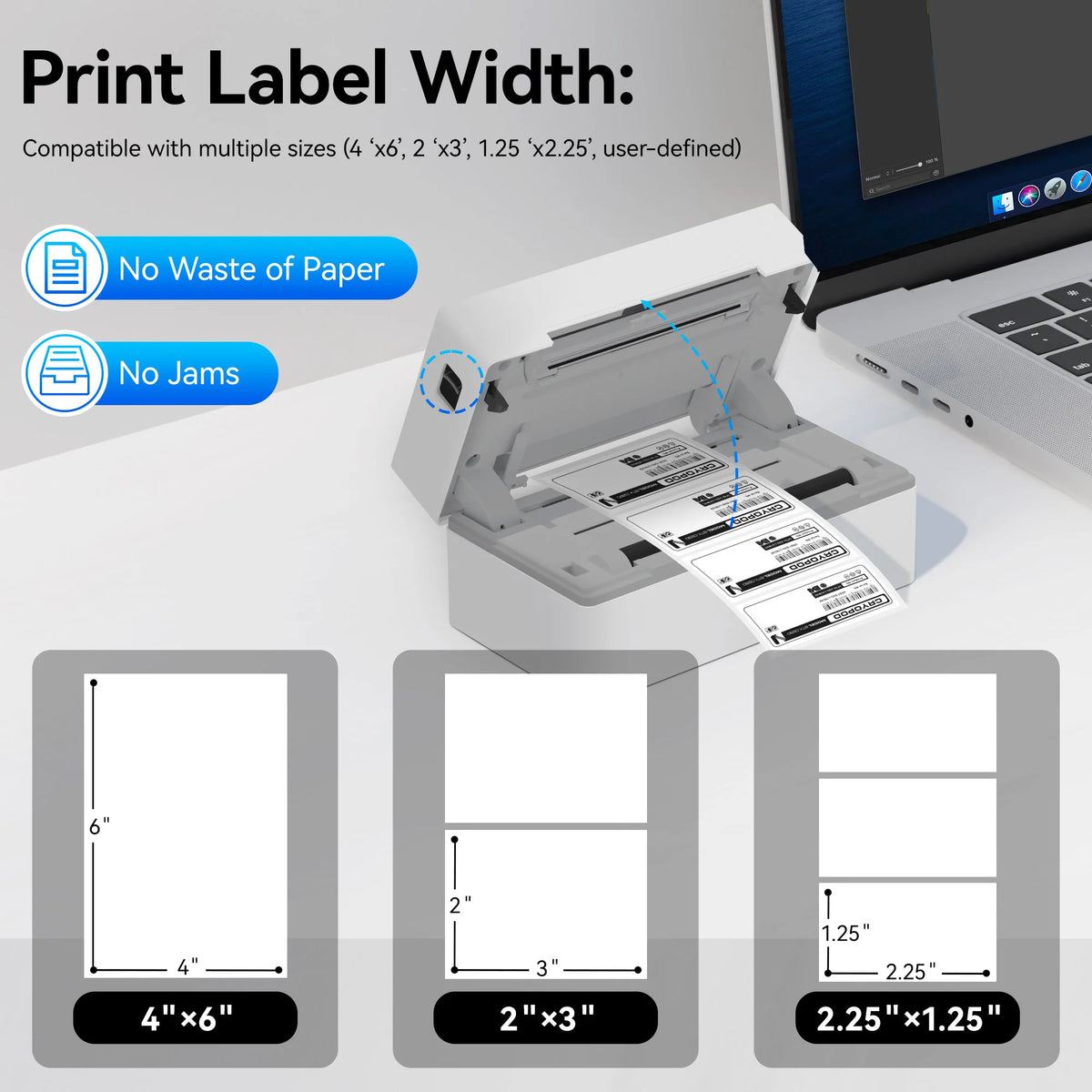 PeriPage Bluetooth Thermal Shipping Label Printer,Wireless 4x6 Shipping Label Printer for Shipping Packages,Support Windows&Mac