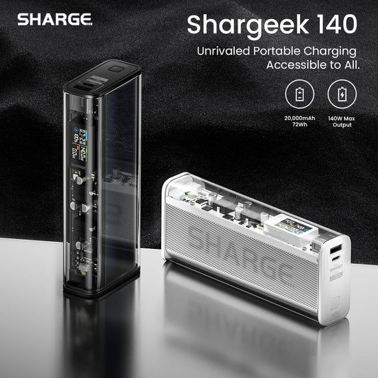 Sharge 140W Dual Port Laptop Power Bank With Smart Display
