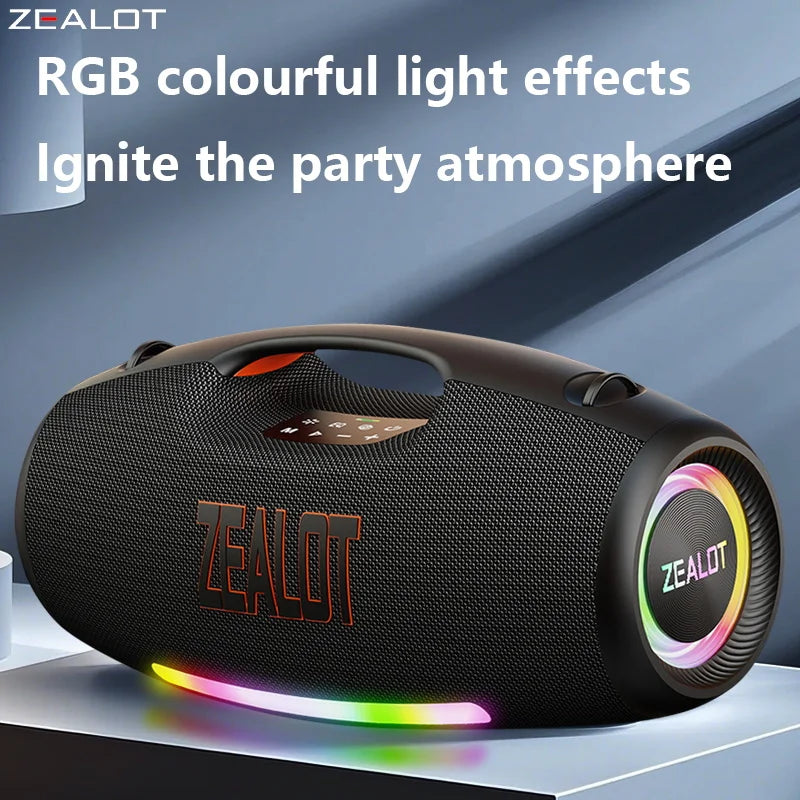 ZEALOT-S89 Portable Bluetooth Speaker 400W,Powerful Subwoofer, Outdoor Waterproof Speaker, Party Wireless Speaker, 20-Hour Playtime, LED Lights