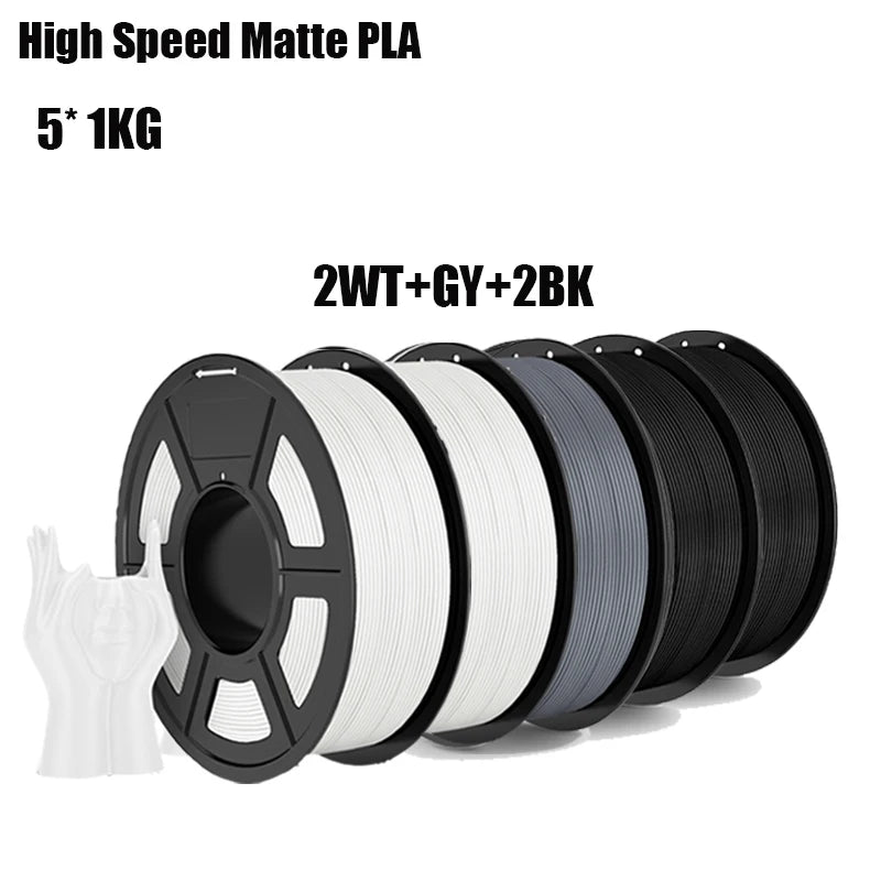 TECBEARS 3D Filament PLA/PETG/High Speed matte petg /abs/silk/HSMPLA/PLA Plus/pla 5kg 1.75mm 3D Printer Filament for 3D Printer