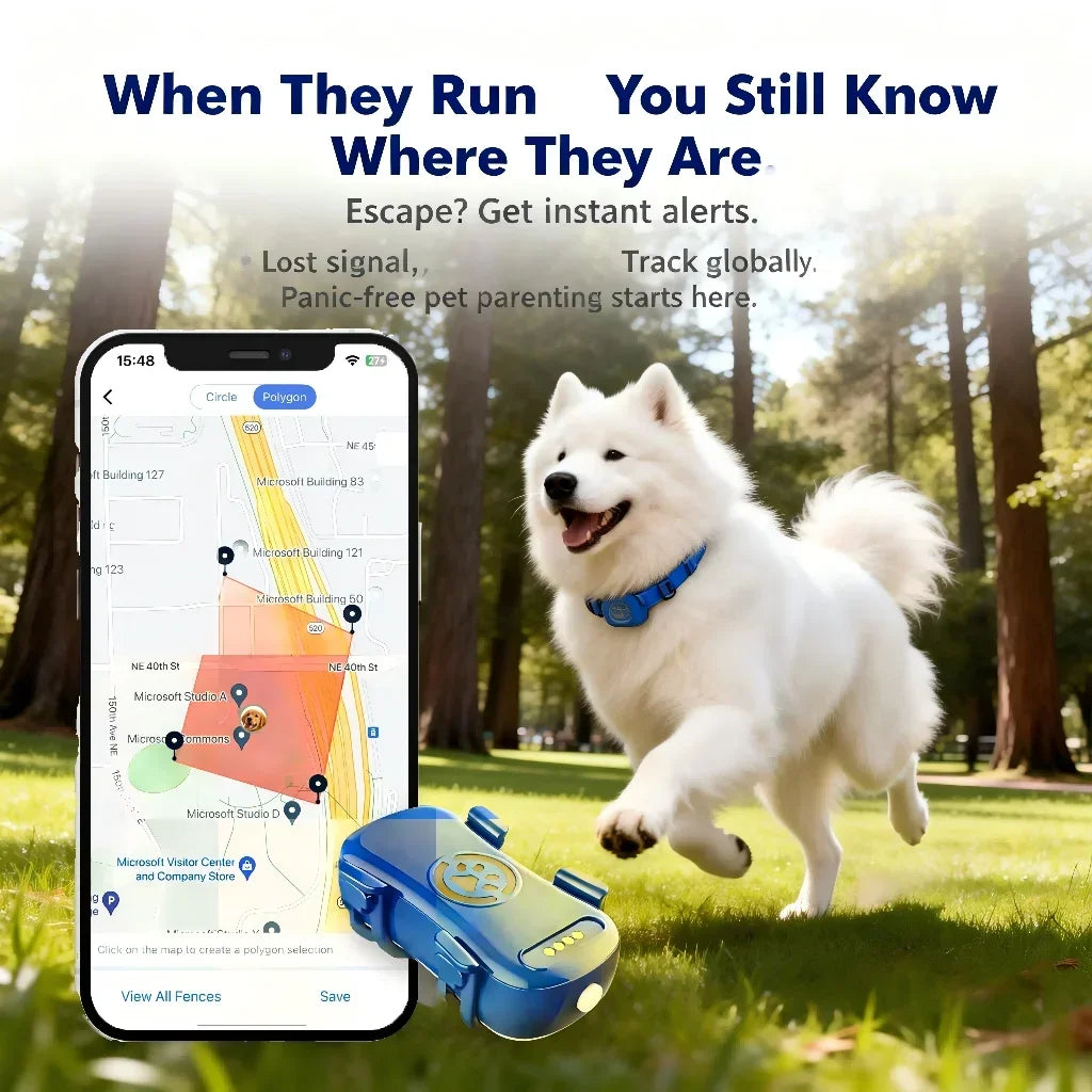Wanwaytech Rechargeable 4G GPS Pet Tracker With Built In Sim