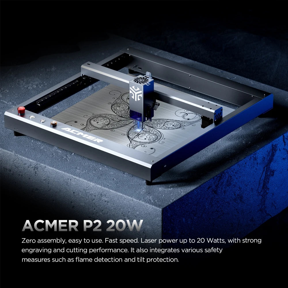 ACMER P2 20W Laser Engraver Cutting Machine With Air Assist