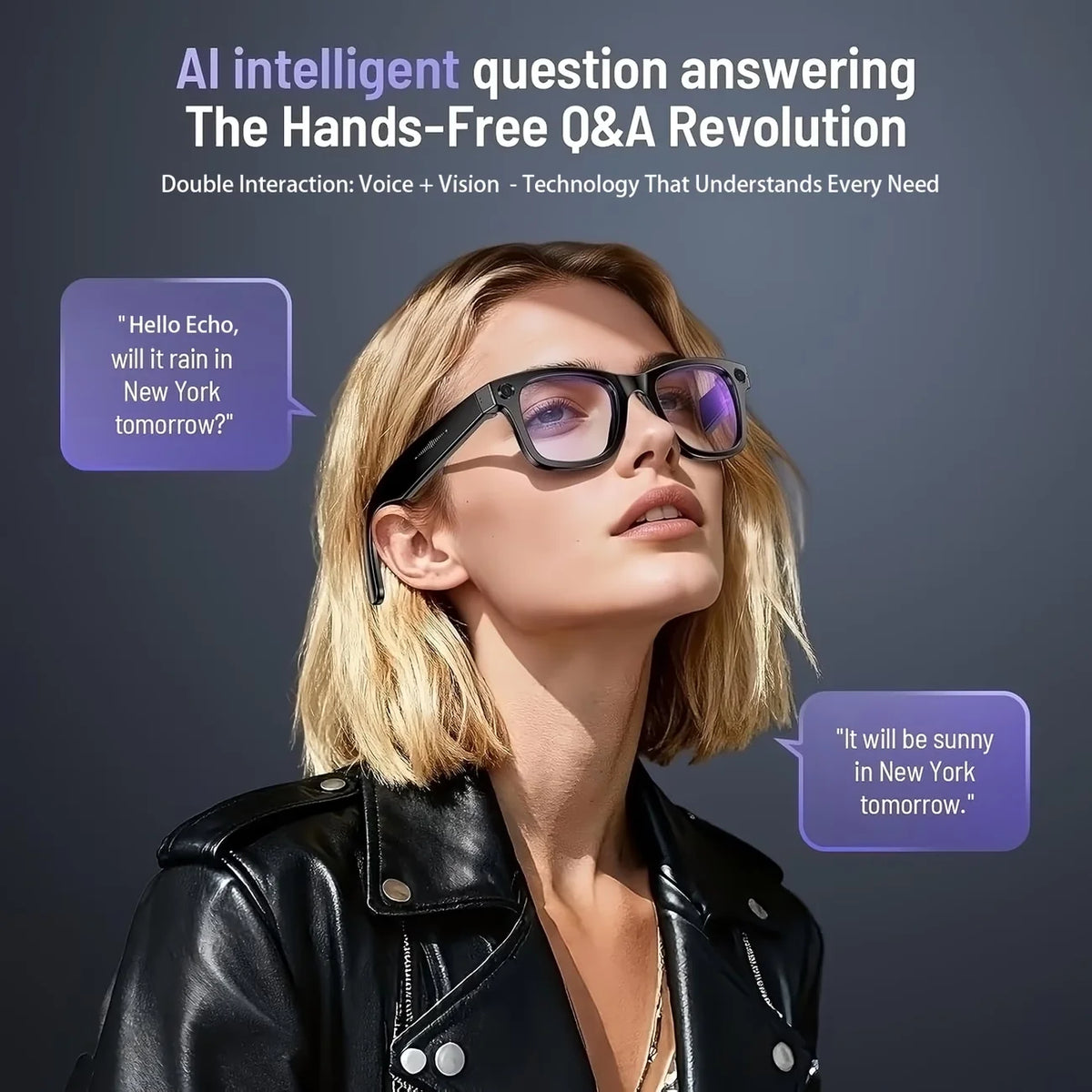 Fecoul AI Translator Camera Glasses With HD Calls And Music