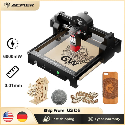 Acmer S1 High Precision Laser Engraver For Wood Glass Projects