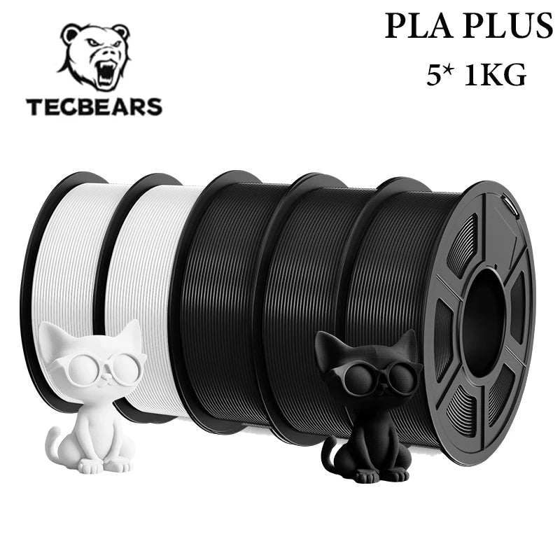 TECBEARS 3D Filament PLA/PETG/High Speed matte petg /abs/silk/HSMPLA/PLA Plus/pla 5kg 1.75mm 3D Printer Filament for 3D Printer