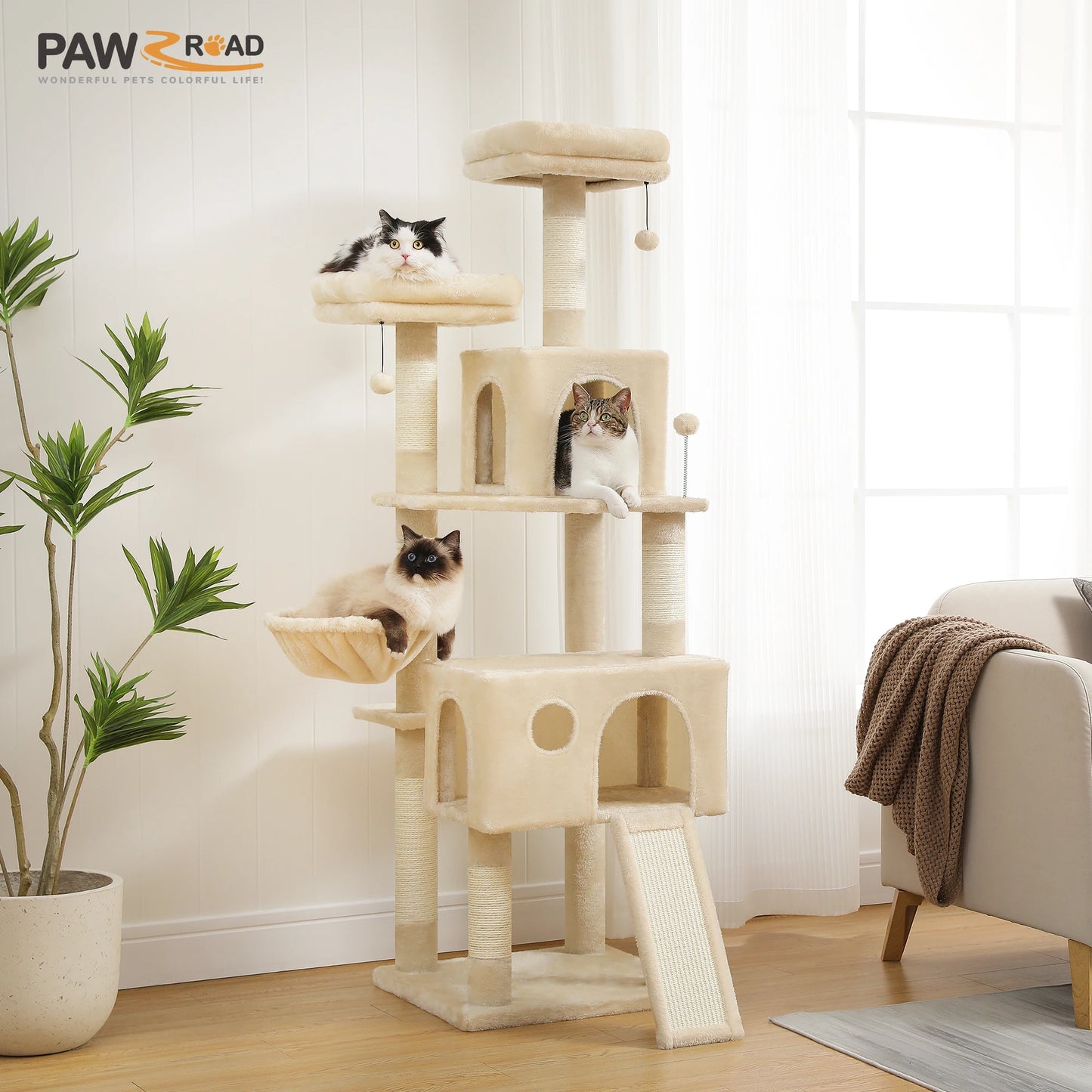 PEQULTICN Large Cat Tree Indoor Multi Level Tower Premium Quality